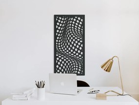 drevko Drevený abstraktný obraz Sieťovina Rozmer obrazu: 44,5 x 22 cm, Farba dekorácie: Čierna