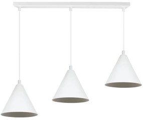 Závesné svietidlo Soho, 3x biele kovové tienidlo, (fi 14cm)