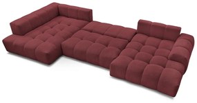 Vínovočervená ženilková rozkladacia/s úložným priestorom rohová pohovka (ľavý roh/do tvaru "U") Everest – Bobochic Paris