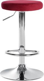 Barová stolička Ponte - zamat, chróm rám - Červená