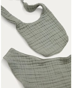 Zelené mušelínové podbradníky v súprave 2 ks Prune – Kave Home