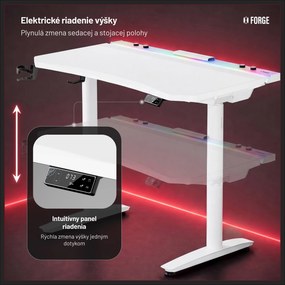 Biely elektrický herný stôl Diablo X-Forge 1600