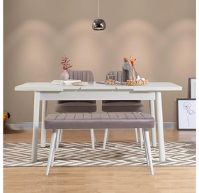 Jedálenský set Dobuse 2 (biela + sivá) (pre 4 osoby). Vlastná spoľahlivá doprava až k Vám domov. 1093785