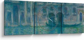 Obraz - Claude Monet, Palazzo da Mula, Venice, reprodukcia (s hodinami) (90x30 cm)