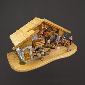AMADEA Drevený betlehem BEZ FIGURÍK 80 cm
