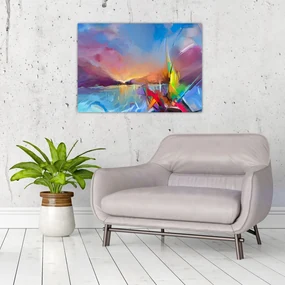 Sklenený obraz - Západ slnka (70x50 cm)