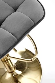 Halmar Barová stolička H120, sivá/zlatá