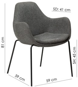 Svetlozelené kreslo z textílie buklé Zimmer – DAN-FORM Denmark