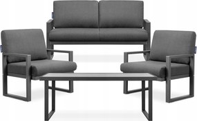 Sada záhradného nábytku stôl pohovka stolík antracit/sivá Konsimo Frena loft