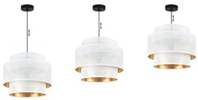 Závesné svietidlo Asti, 1x biele PVC tienidlo, (fi 35cm), g, b