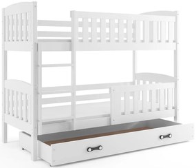Poschodová posteľ KUBO - 200x90cm - Biela - Biela