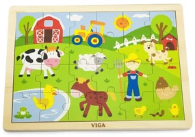 50197 Drevené puzzle - život na farme 24ks