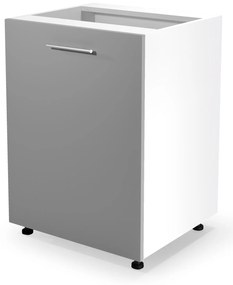 Dolná kuchynská skrinka pre zabudovanie drezu VITO - 60x82x52 cm - šedá lesklá