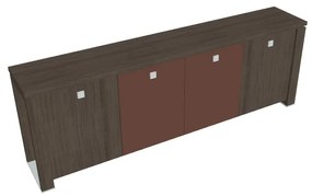 Nízka skriňa Verno+ S 260 x 46 x 90 cm, kombinované dvere, dub antracit / hnedá