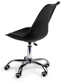 ModernHome Kancelárska otočná stolička s vankúšom - čierna