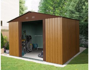 Záhradný domček BestBerg ZDB-7D / 7,2 m² / 301 x 238 x 214 cm / červené drevo / hnedá