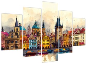 Obraz - Jeseň v maľovanom meste (150x105 cm)