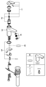 GROHE 32805000 - Umývadlová batéria BAUCURVE DN 15 lesklý chróm