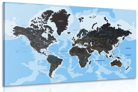 Obraz moderná mapa sveta - 120x80