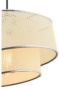 Závesný luster na lankách BARETTE 1xE27/60W/230V krémový/lesklý chróm