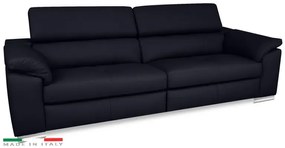 Moderná kožená pohovka LOREN II (4P), tm. modrá (madras - 106 dark blue)