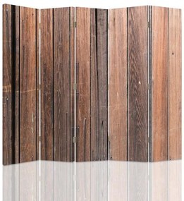Gario Paraván Dosky v hnedej farbe Rozmery: 180 x 170 cm, Prevedenie: Klasický paraván