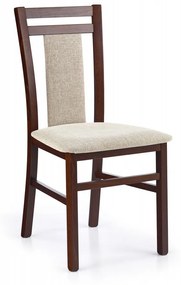Drevená jedálenské stolička HUBERT 8 – masív, látka, viac farieb Medový dub / Sivá
