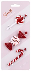 Vianočné ozdoby Sweets 3ks, červené