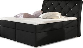 Čalúnená manželská posteľ s úložným priestorom Beneto 140 - čierna (Sawana 14)