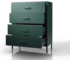 Komoda CARLA, 800 x 1015 x 400 mm, Modern: fľaškovo zelená farba