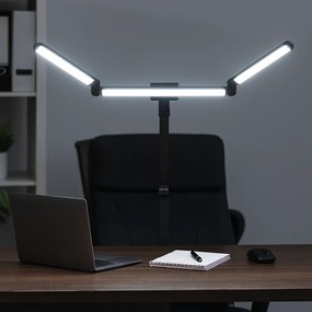 Stolná LED lampa CLARIO, svorka, diaľkové ovládanie