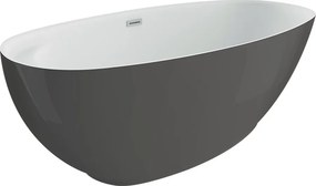 Polimat Akrylátová voľne stojaca vaňa Kivi 165x80 POLIMAT-Rozmery: 165x75, POLIMAT-Farba vane: Biela / čierna mat