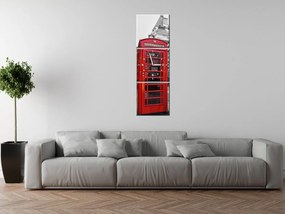 Gario Obraz s hodinami Telefónna búdka v Londýne UK - 3 dielny Rozmery: 90 x 70 cm