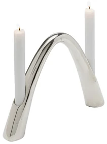 Bow Duo svietnik chrómový 21 cm