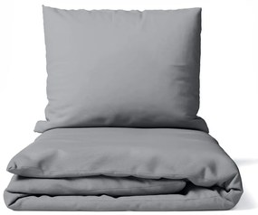 Sivé obliečky na jednolôžko z mikrosaténu 140x200 cm Basic – Bonami Essentials