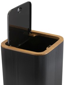 Sada kúpeľňových doplnkov Crystal čierna/s povrchovou úpravou v dekore dreva