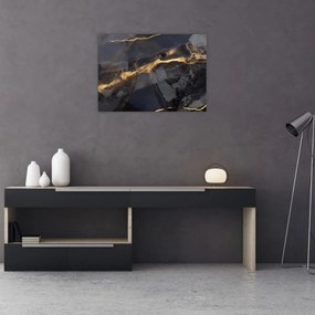 Obraz - Čierno - zlatý dekor (70x50 cm)