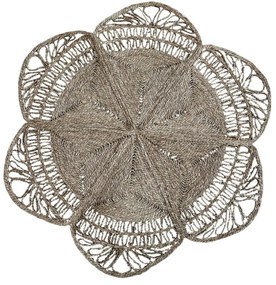 Prírodný okrúhly koberec z morskej trávy v tvare kvetu Flow - Ø150 cm