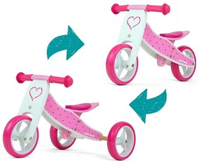 Detské multifunkčné odrážadlo bicykel 2v1 Milly Mally JAKE Hearts