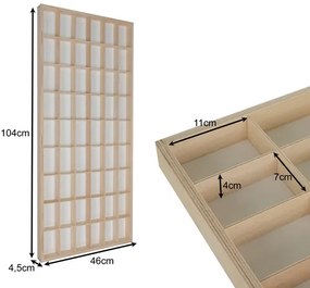 Drevená polica na bábiky alebo autíčka - 54 priehradiek