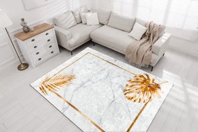 MIRO 51518.806 umývací koberec Listy, rám protišmykový - šedá / zlato Veľkosť: 160x220 cm