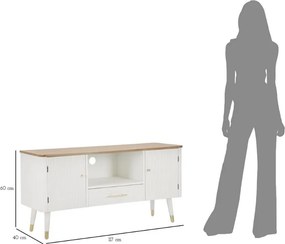 Dizajnový TV stolík Gerlinde 117 cm biely