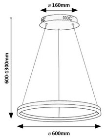 Rabalux 72301 kovový LED luster Isaure