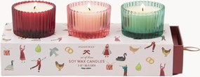 Vonné sviečky Christmas (Winter Berry, Pink Peppermint & Balsam Fir), 3 ks