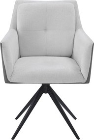 Jedálenská stolička Malibu, šedá ekokoža/krémová štruktúrovaná látka