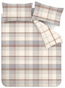 Sivo-krémovobiele flanelové obliečky na dvojlôžko 200x200 cm – Catherine Lansfield