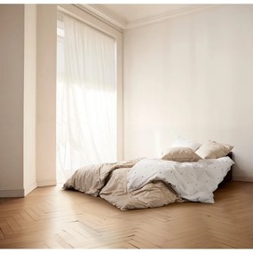 Béžové obliečky na jednolôžko z bavlneného perkálu 140x200 cm Daisy – JUNA