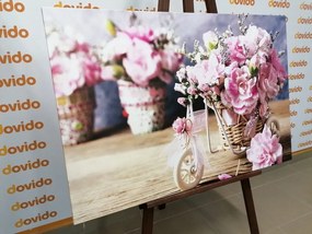 Obraz romantický ružový karafiát vo vintage nádychu - 90x60