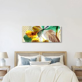 Obraz - Listy s pierkom (120x50 cm)