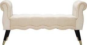 Krémová zamatová lavica Paris – Mauro Ferretti